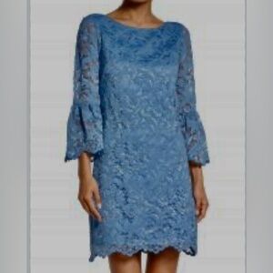 Eliza J Blue Lace Overlay Dress